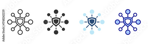 Network Security Icon Set. Designed In Multi Style