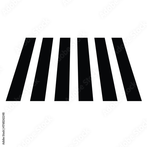   Crosswalk icon.  Pedestrian crossing icon. Zebra crossing. Street road cross sign. Pedestrian icon. Asphalt walk zebra symbol. Road traffic line. Design graphic element. Vector illustration. 
