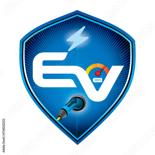 Concept logo EV design for creative inspire, template vector