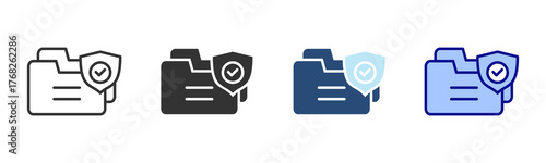 Secure Data Icon Set. Designed In Multi Style