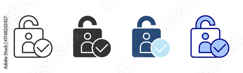 Authentication Icon Set. Designed In Multi Style