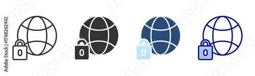 Locked Icon Set. Designed In Multi Style