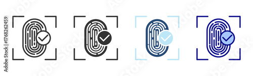 Fingerprint Scan Icon Set. Designed In Multi Style