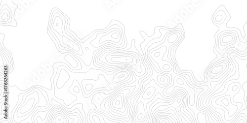 Vector wavy black contour lines topographic grid pattern on white background. Topographic map background with abstract contour line pattern. Minimal topography design for modern graphics motion wave.	