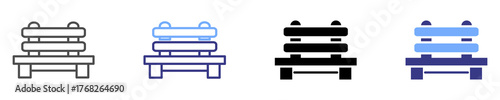 bench icon set multiple style