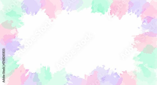 Pastel watercolour frame for creative designs and artistic presentations evoking softness and