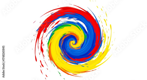 Whirlwind of vibrant hues bursts forth, a spirited splash of artistic flair, radiating dynamic