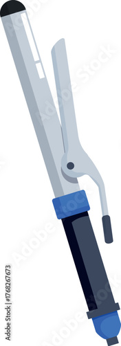 Curling iron making stylish curls, a tool for hairdressers and beauty salons