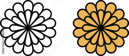 Abstract floral emblem design