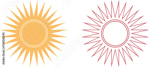 Sun burst icon minimal design