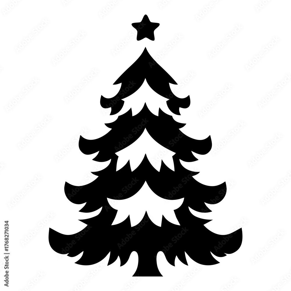 Fototapeta premium Christmas Tree Solid Icon