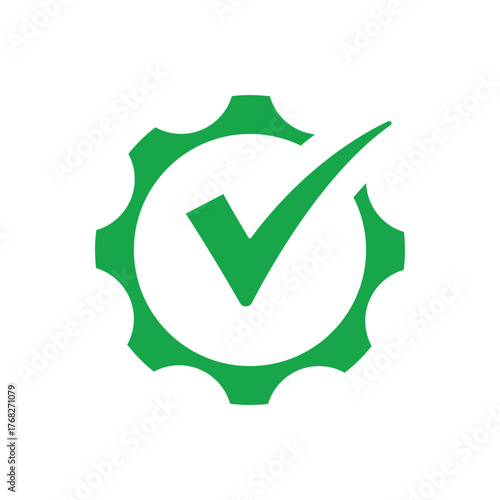 Green proof and correct icon check concept vector template
