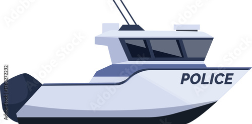 Modern police patrol boat safeguarding coastal waters, maintaining order, and responding to emergencies