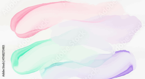 Watercolor strokes of soft hues create a dreamy and ethereal abstract composition painting