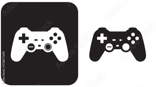 Two gaming controllers in black and white a versatile design on transparent background silhouette