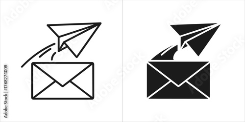 Paper airplane flying out of an envelope