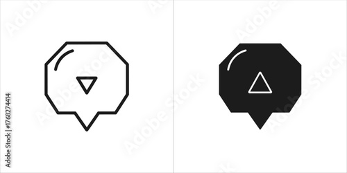 Location pin icon with triangle inside