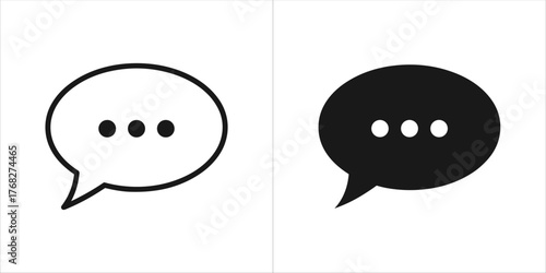 Speech bubble icon with three dots