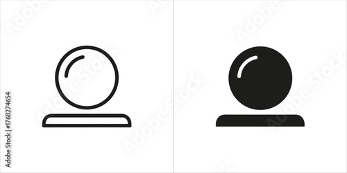 Crystal ball icon, line and solid style