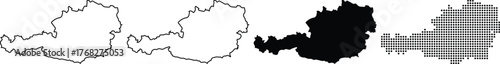 Hand made Austria map outline in different styles vector illustration for infographic and design element By Adobe illustrator