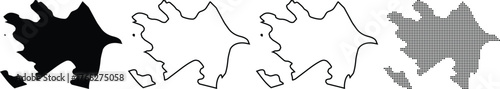 Hand made Azerbaijan map in different styles vector illustration for infographic and design element By Adobe illustrator