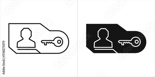 User profile key icon in outline and filled style