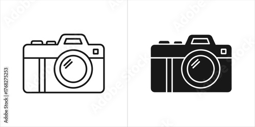 Camera outline and solid icon