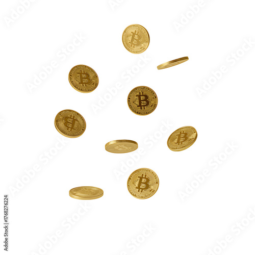 Bitcoin Isolated on Transparent Background