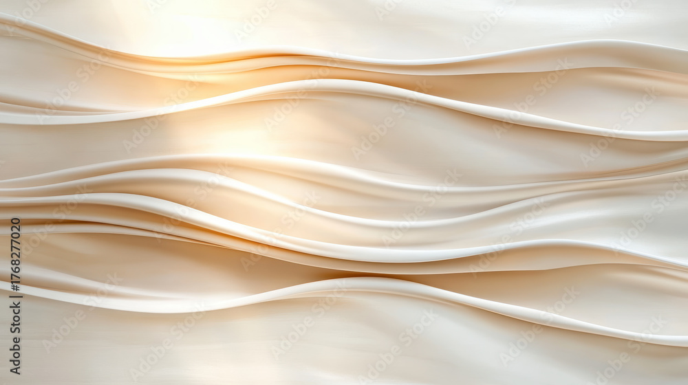 Fototapeta premium Soft waves of elegant fabric create serene and calming atmosphere