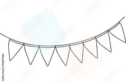 Cute Garland of Pennant Flags for Parties or Celebrations with Triangle Shapes and a Playful Design Perfect for Festive Events and Decorations Enhancing the Joyful Atmosphere