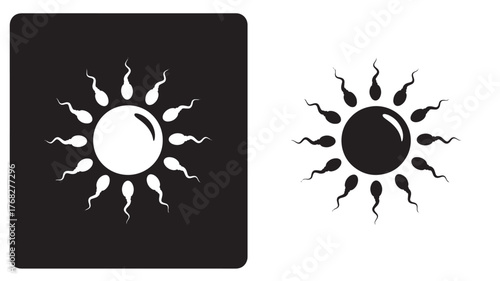 Fertilization concept with egg and sperm cells a striking silhouette on transparent background