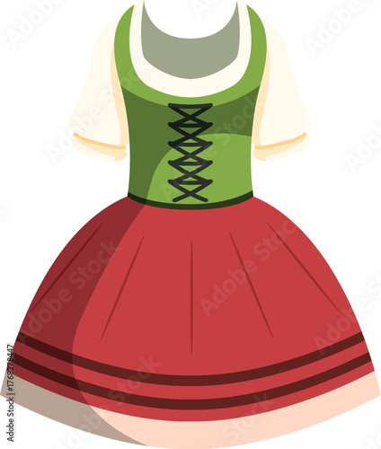 Beautiful bavarian dirndl dress, a traditional garment showcasing german heritage