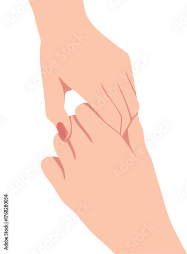 Two hands clasped together gently