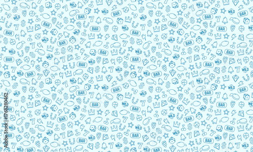 Seamless pattern for Casino. Background with game symbols. Vector template for your design.