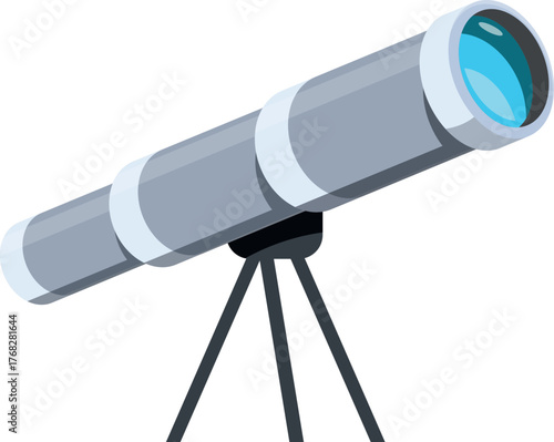 Modern telescope on tripod stand pointing towards the sky, ready for astronomical observation and discovery