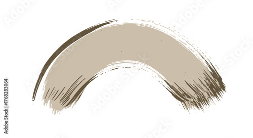 Brushstroke arc in earthy tones, evocative of raw artistic creation and creative abstract
