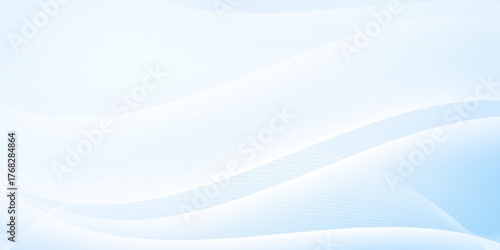 Subtle blue soft smooth lines with bokeh scattered shimmer abstract background. Modern certificate layout or advertising backdrop. Vector illustration