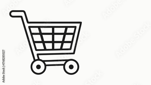 Simple shopping cart icon ready to fill with products, great for ecommerce websites, apps, marketing materials, and retail promotions that drive sales