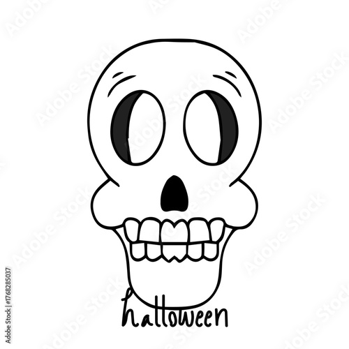 handrawn line monster eyes, ghosh, lolipop candy, at, leaf, spider, skull doodles elemenet design