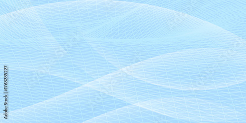 Subtle blue soft smooth lines with bokeh scattered shimmer abstract background. Modern certificate layout or advertising backdrop. Vector illustration