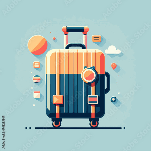 Flat vector suitcase illustration