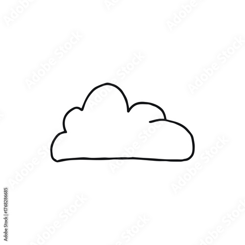 Stylized Cloud Outline Illustration for Weather Themes and Designs, Creating Airy Visuals