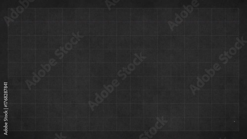 Dark Grunge Blueprint Paper Background With Stop Motion Film Grain And Dust