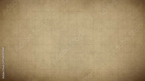 Aged Beige Blueprint Paper Background With Vintage Film Grain And Dust