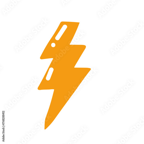 thunder isolated on white background.