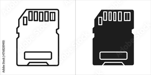 Sd card icon, memory card for digital device