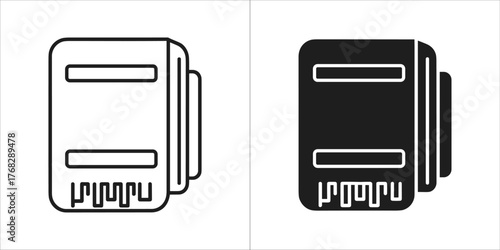 External hard drive icon, black and white outline and solid fill