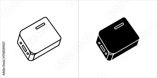 Portable storage device and its black silhouette