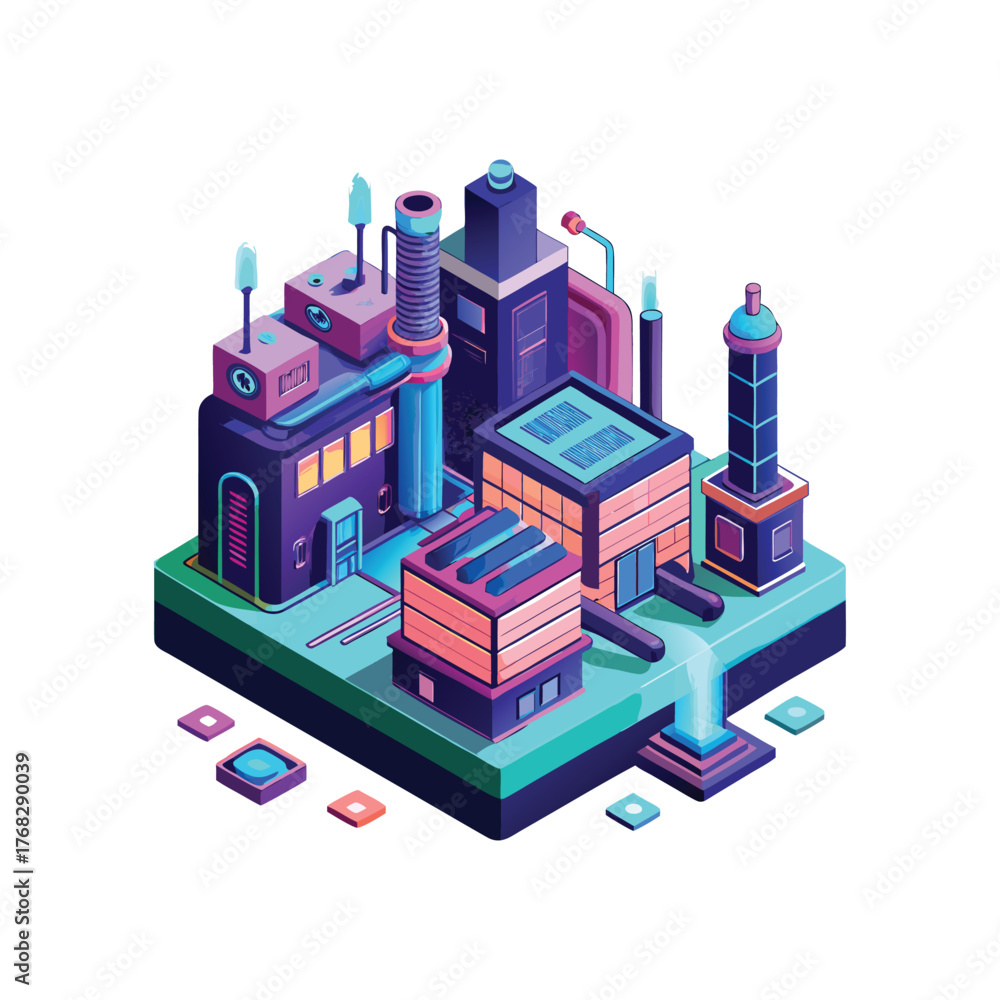 Obraz premium isometric city buildings