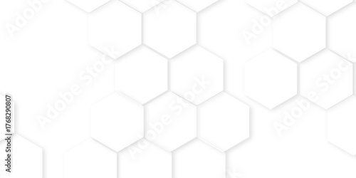 hexagon concept design abstract technology background, white texture background. hexagon abstract background .white and gray hexagon honeycomb geometric copy space,